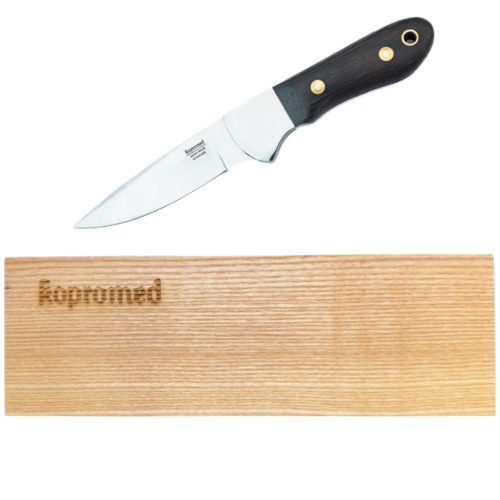 WZ 19W knife + gift box made of solid ash wood