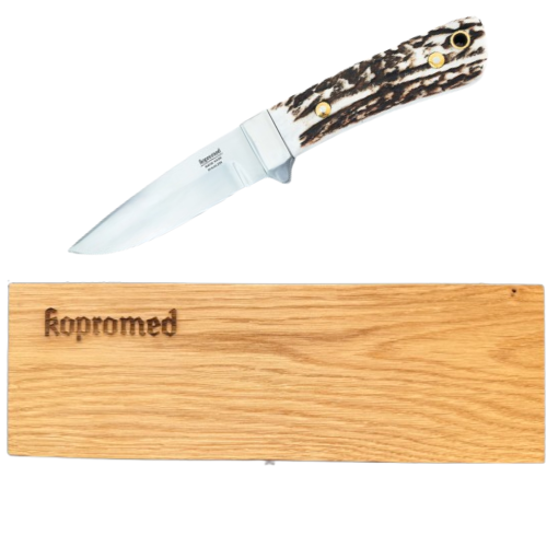 WZ 10 knife + gift box made of solid oak wood